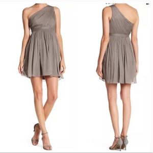 J Crew Kylie Dress in Silk Chiffon Grey color